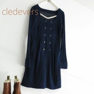 クレデヴェール(cledevers)のcledevers クレデヴェール　ニット　ワンピース　ネイビー(ひざ丈ワンピース)