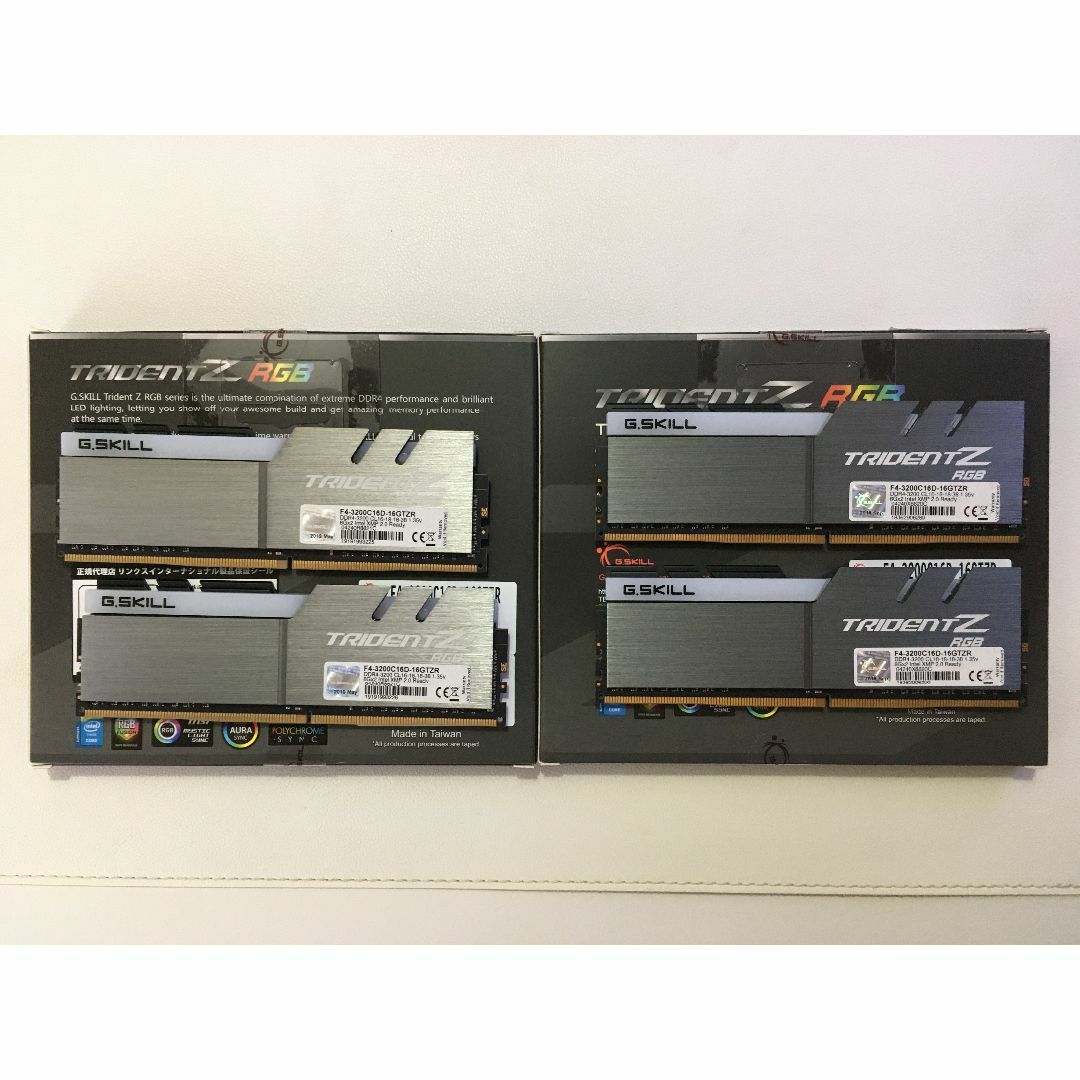 スマホ/家電/カメラG.SKILL F4-3200C16D-16GTZR DDR4 ２セット