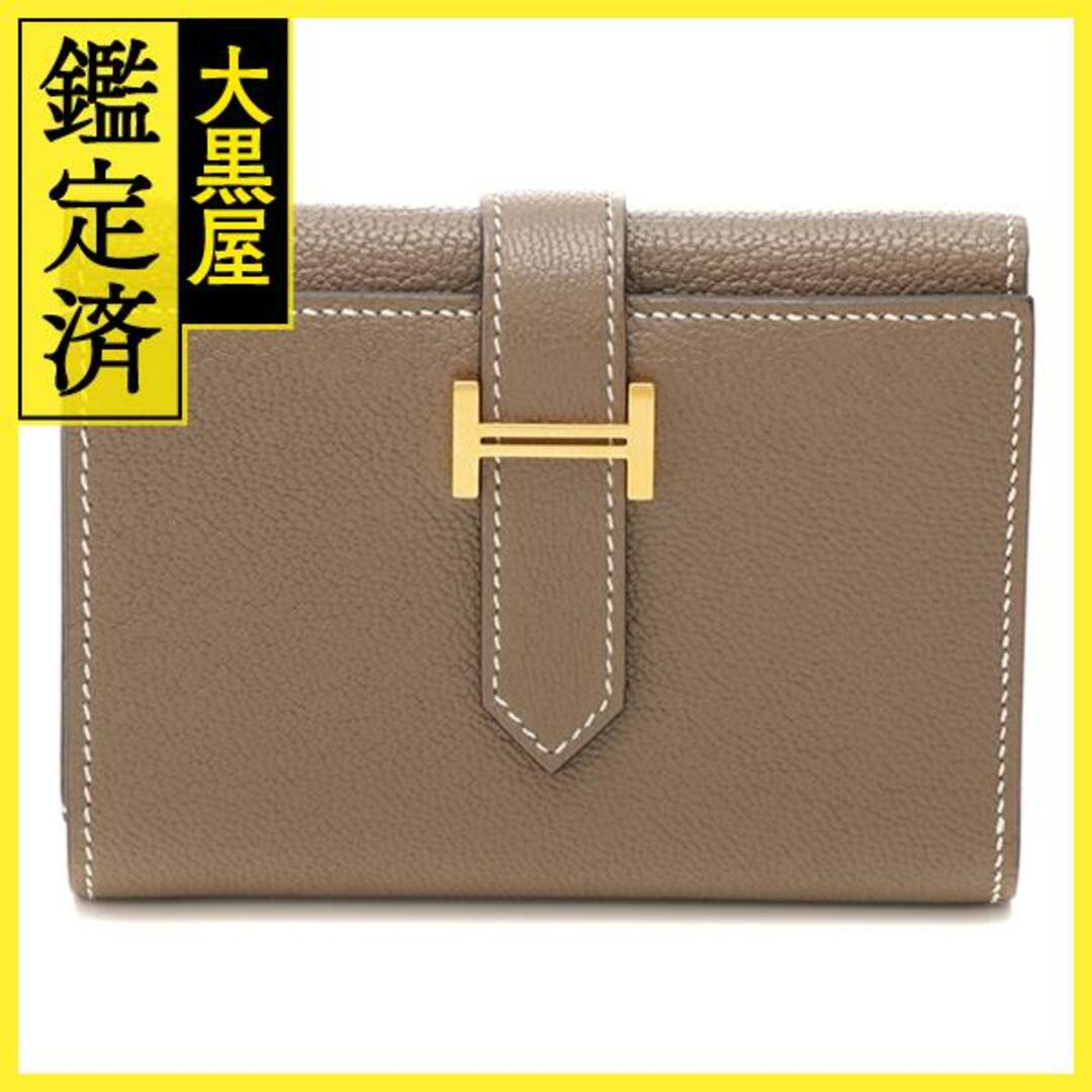HERMES - エルメス　折り財布　ベアンコンビネ　エトゥープ　GP金具　シェーブル【433】