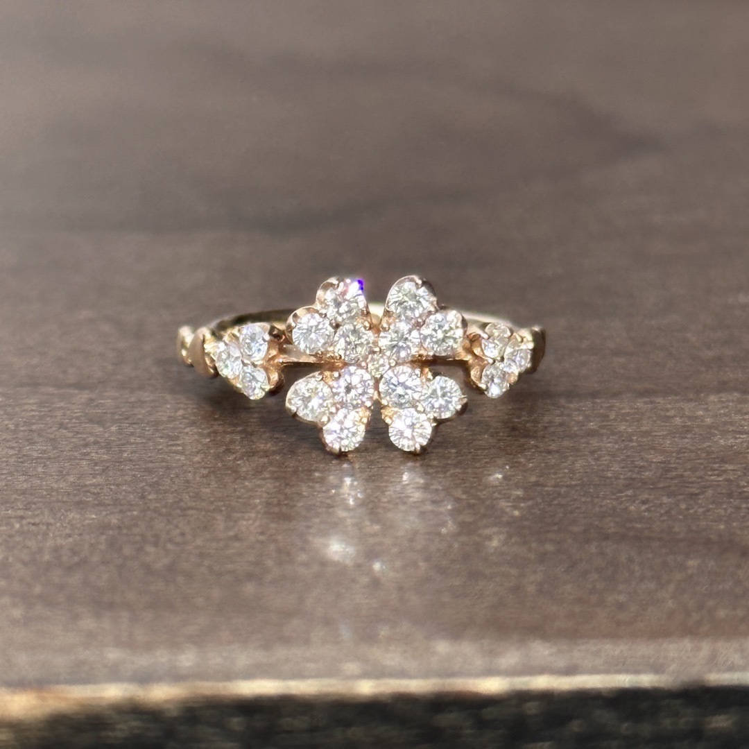 K18 天然ダイヤ0.45ct ピンキーリング レディースのアクセサリー(リング(指輪))の商品写真