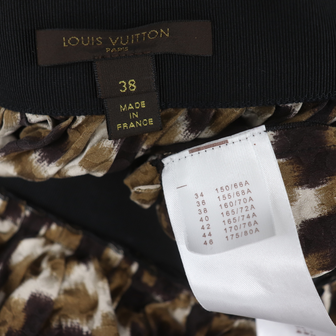 LOUIS VUITTON(ルイヴィトン)のITU4090F9LD0 ルイヴィトン レオパード スカート 100％ シルク サイズ 38 レディースのスカート(ミニスカート)の商品写真