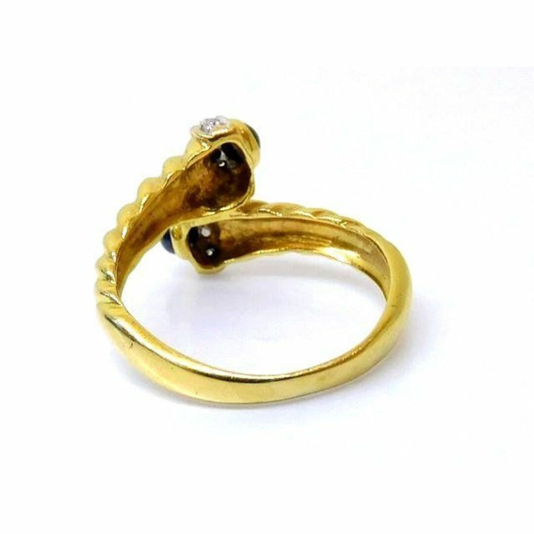 K18 YG ＷＧ ゴールド コンビ リング ■ 10号 サファイア ダイヤ 入り 3.2g 指輪 レディース □5Ｇ5L レディースのアクセサリー(リング(指輪))の商品写真