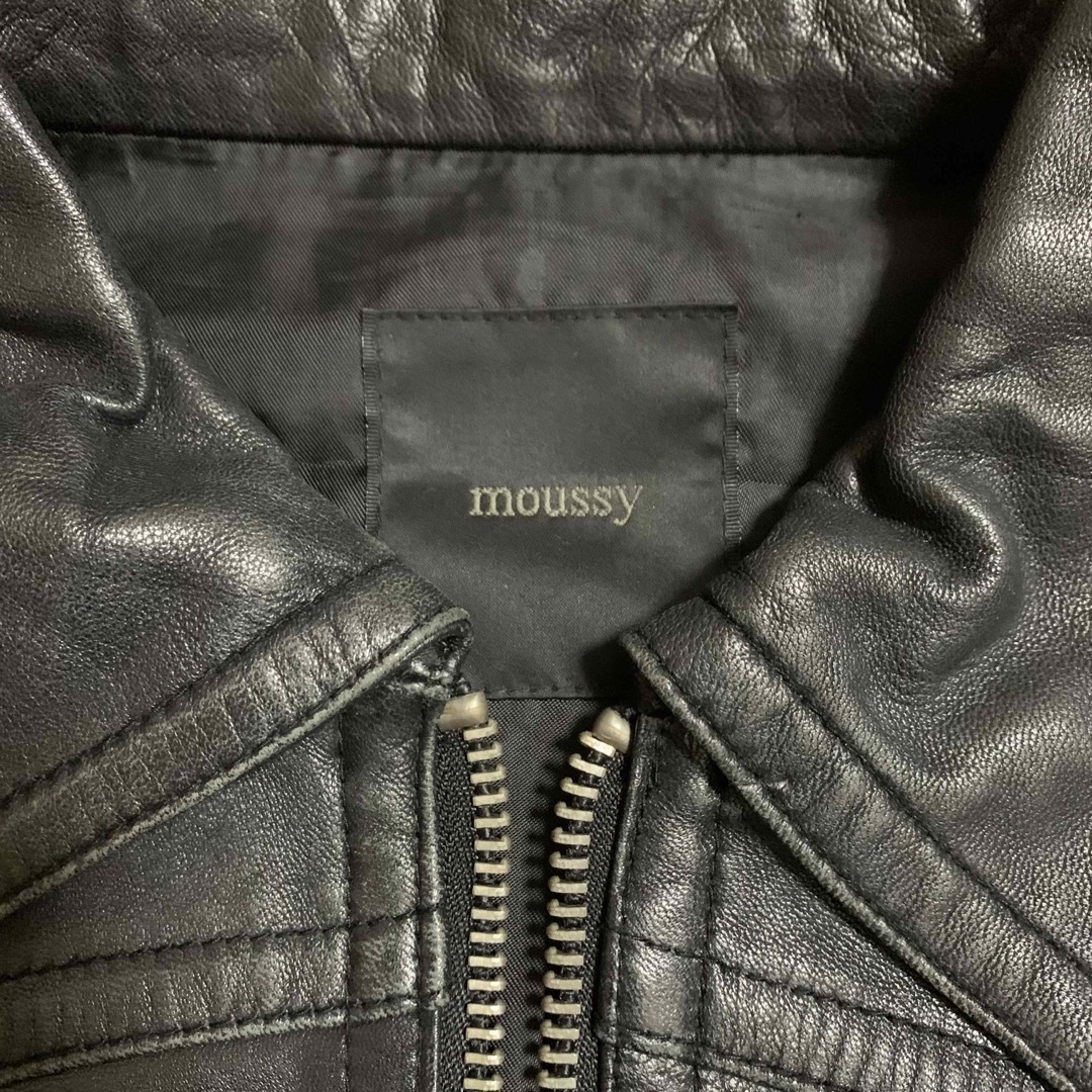 moussy(マウジー)のmoussy ブラックジャケット シープスキン 羊革 メンズのジャケット/アウター(レザージャケット)の商品写真