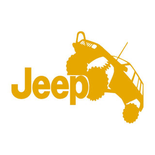 Jeep 黒　白　17センチ　ステッカー　車　転写　防水(ステッカー)