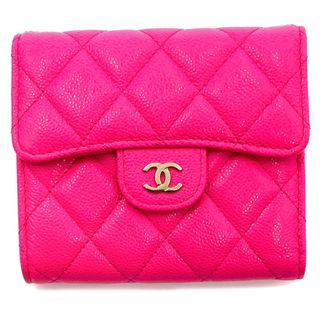 ココマークCHANEL シャネル 三つ折り財布 マトラッセ クラシック