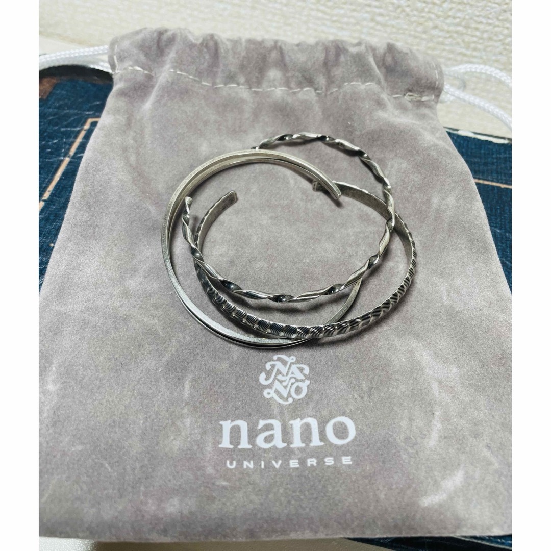 nano・universe(ナノユニバース)の３連ナローブラスバングル ゴールド ハンドメイドのアクセサリー(ブレスレット/バングル)の商品写真
