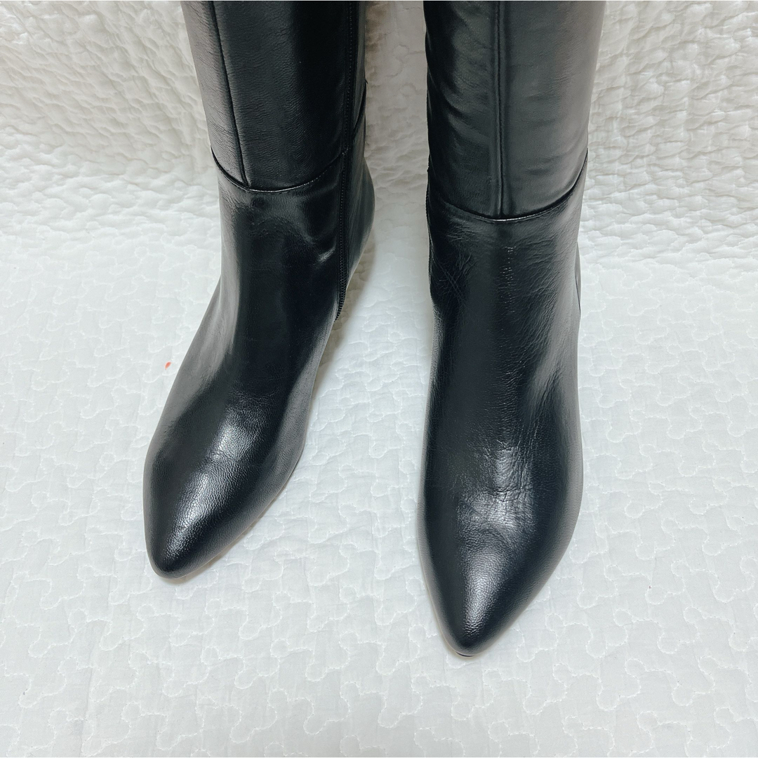 NINE WEST(ナインウエスト)の新品　ナインウエスト　2way ロングブーツ　本革　24cm ブラック　レザー レディースの靴/シューズ(ブーツ)の商品写真