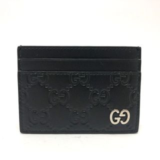 グッチ(Gucci)のグッチ GUCCI 473927 シマ カードケース レザー ブラック(名刺入れ/定期入れ)