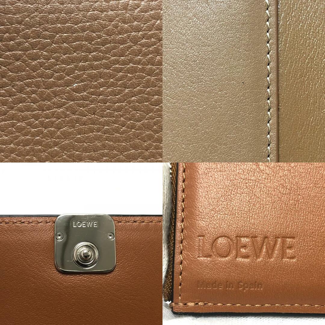 LOEWE(ロエベ)のロエベ LOEWE バーティカル ウォレット スモール アナグラム コンパクト 3つ折り財布 レザー ブラウン レディースのファッション小物(財布)の商品写真