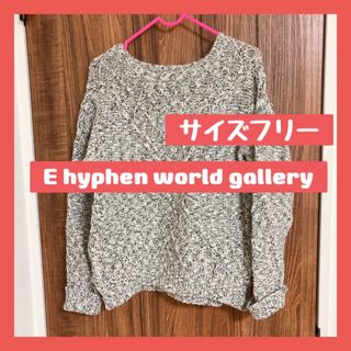 イーハイフンワールドギャラリー(E hyphen world gallery)のE hyphen world gallery ニット　サイズフリー　グレー(ニット/セーター)