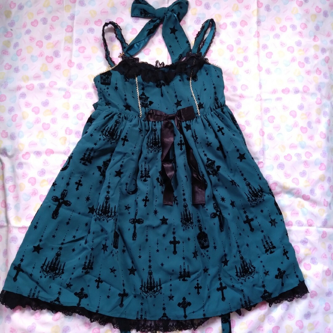 Angelic Pretty(アンジェリックプリティー)のAngelic Pretty☆Holy Lantern☆JSKセット☆グリーン レディースのワンピース(ひざ丈ワンピース)の商品写真