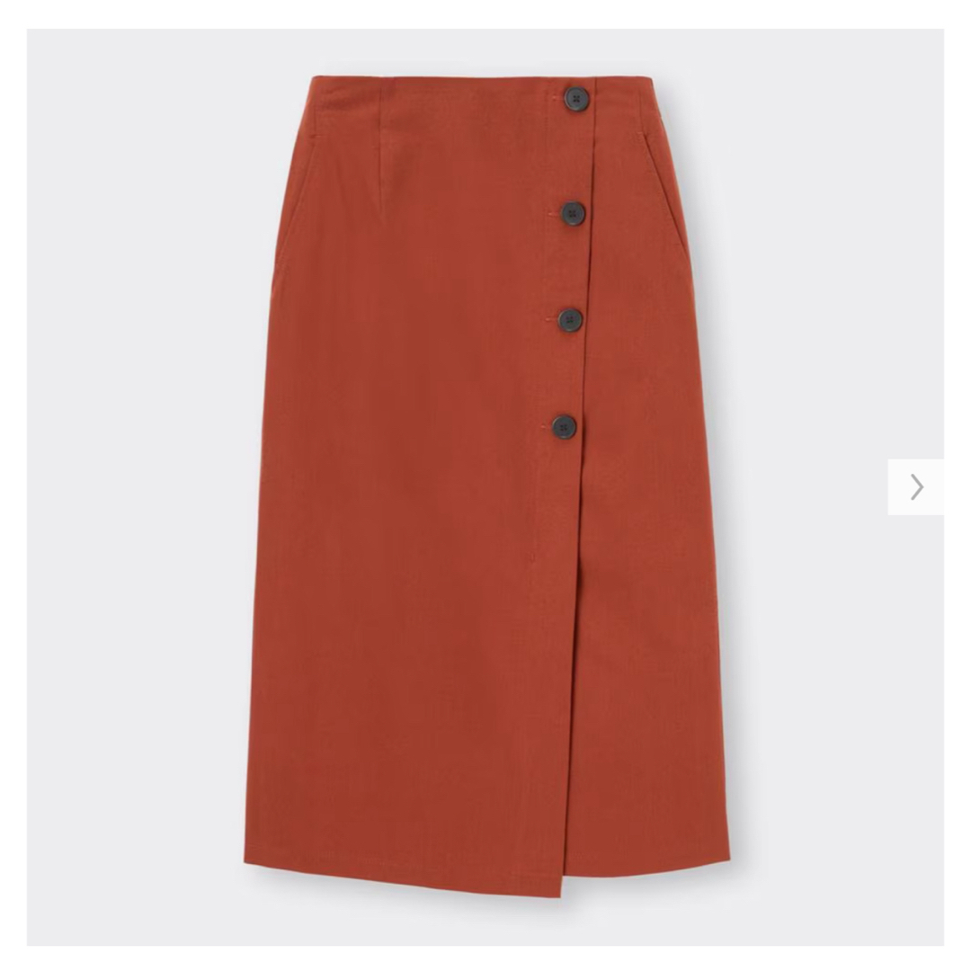 GU(ジーユー)のボタンラップナローミディスカートNTQ+E レディースのスカート(ロングスカート)の商品写真