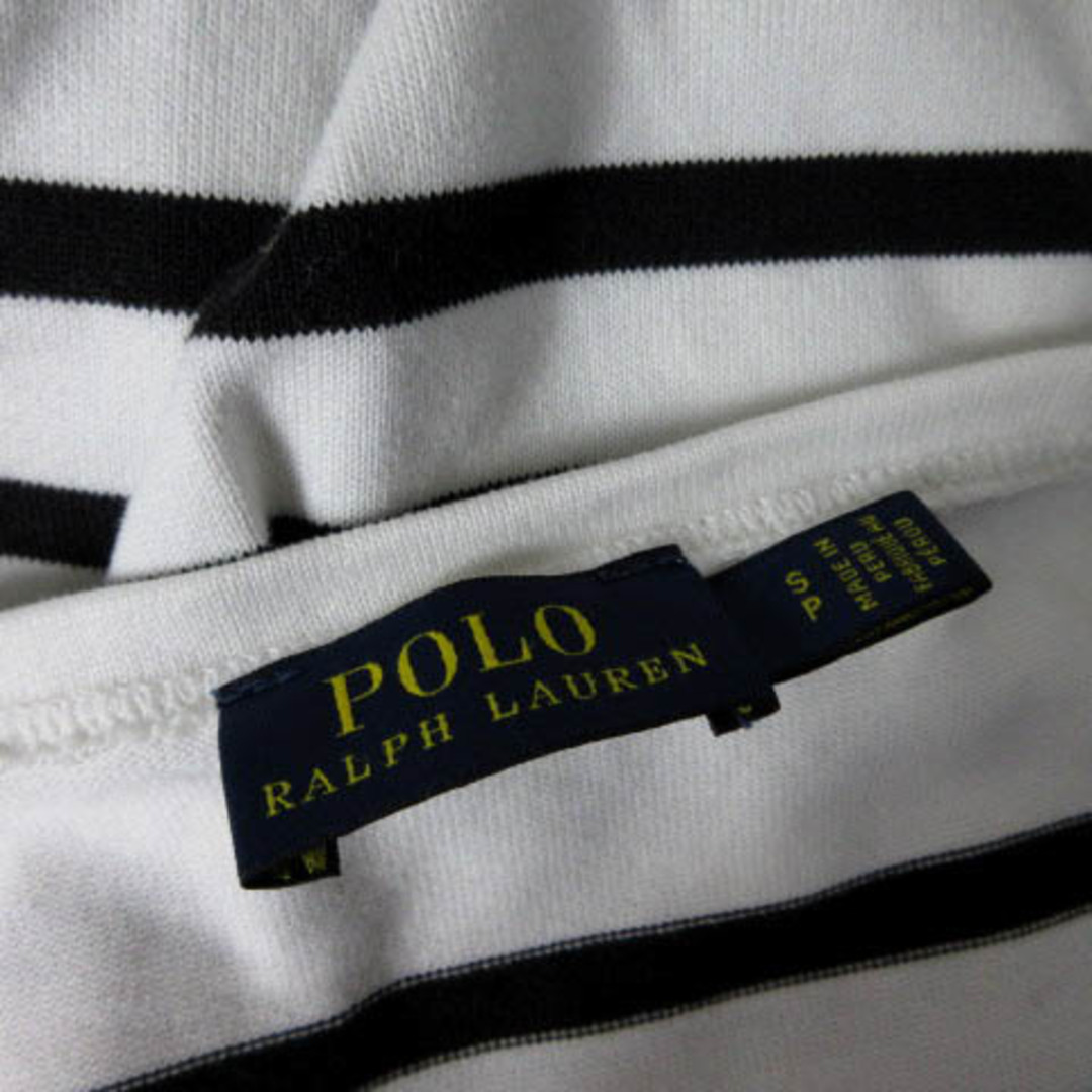 POLO RALPH LAUREN(ポロラルフローレン)のポロ ラルフローレン カットソー ボートネック ボーダー 長袖  白 黒 S  レディースのトップス(カットソー(長袖/七分))の商品写真