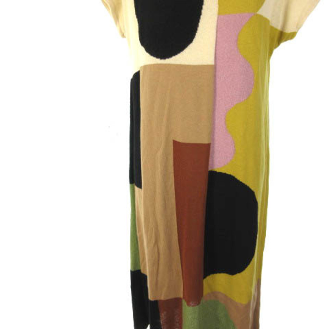 Sybilla(シビラ)のシビラ GBAFJ01490 ブロックインターシャニットドレス ワンピース M レディースのワンピース(ひざ丈ワンピース)の商品写真