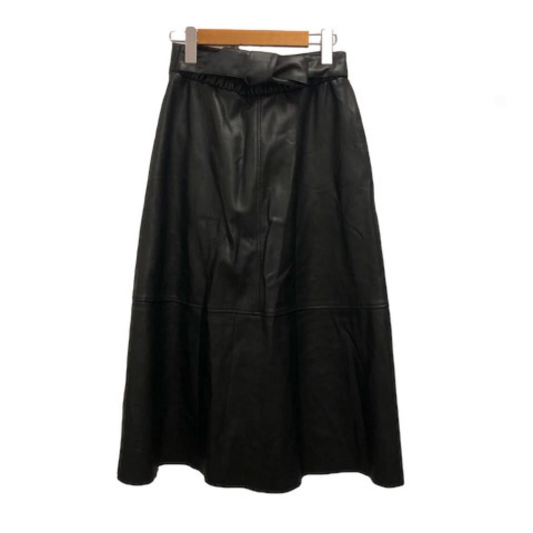 ZARA(ザラ)のザラ スカート フレアスカート フェイクレザー ロング S ブラック ゴールド レディースのスカート(ひざ丈スカート)の商品写真