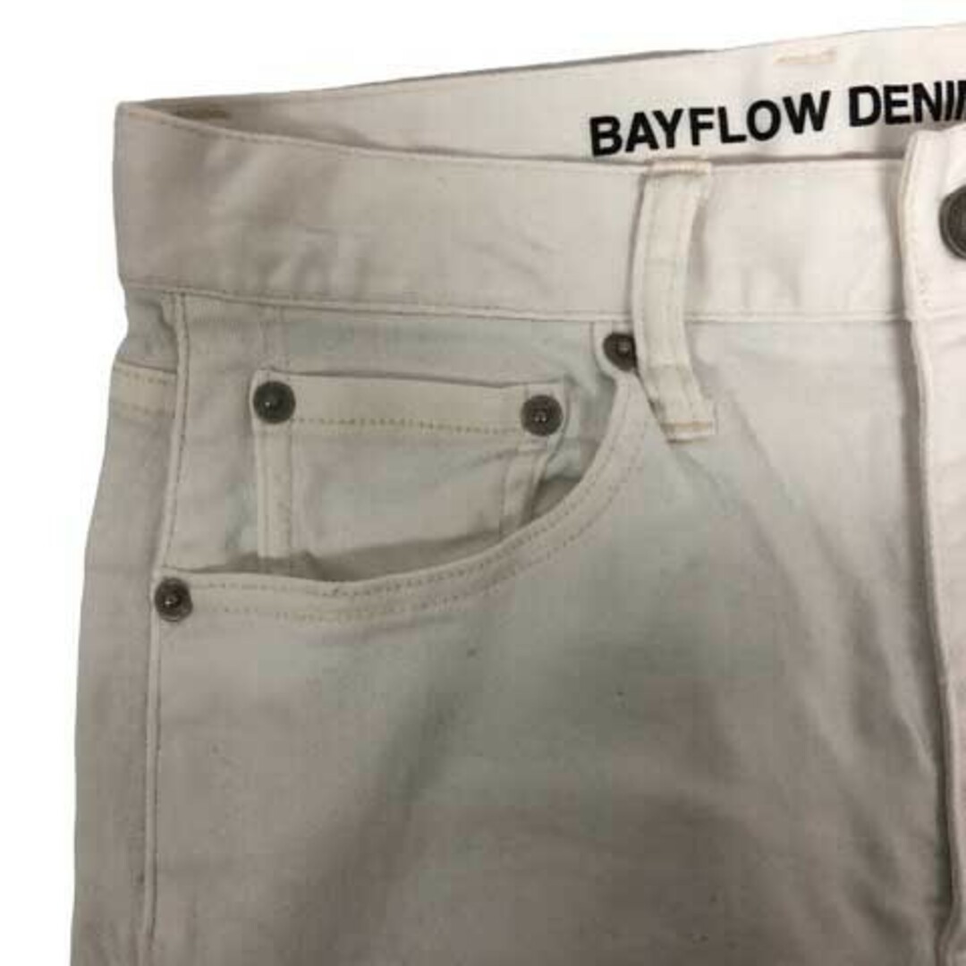 BAYFLOW(ベイフロー)のベイフロー デニム ジーンズ スリム ストレッチ ロング丈 23 白 レディース レディースのパンツ(デニム/ジーンズ)の商品写真
