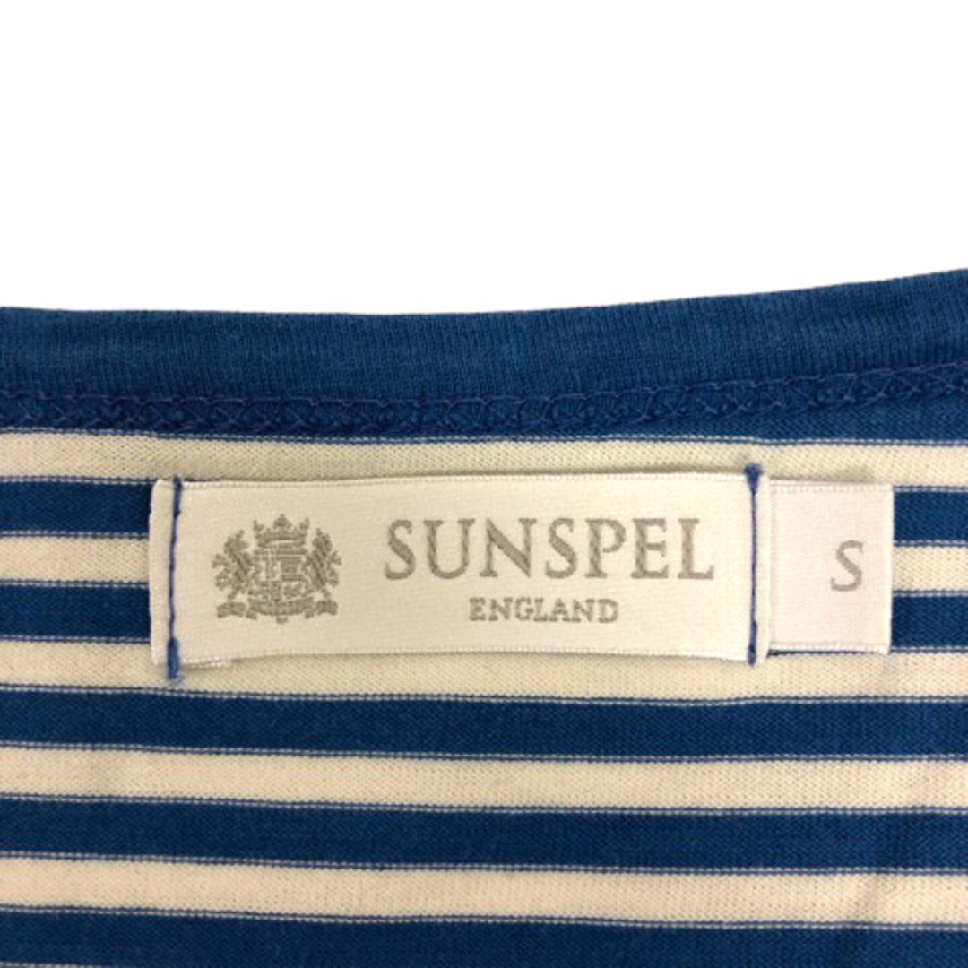 SUNSPEL(サンスペル)のサンスペル Tシャツ カットソー Vネック コットン ボーダー 長袖 S 青 白 メンズのトップス(Tシャツ/カットソー(七分/長袖))の商品写真