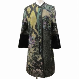 エトロ(ETRO)のエトロ ETRO 美品 ノーカラーコート 花柄 ウール 切替 袖ベロア 44(その他)