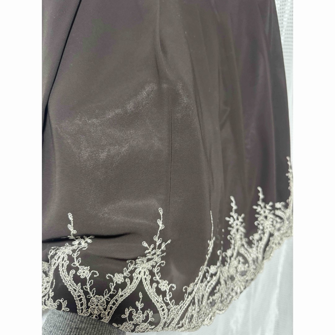 刺繍スカート茶色美品・PARTSONPARTS レディースのスカート(ひざ丈スカート)の商品写真