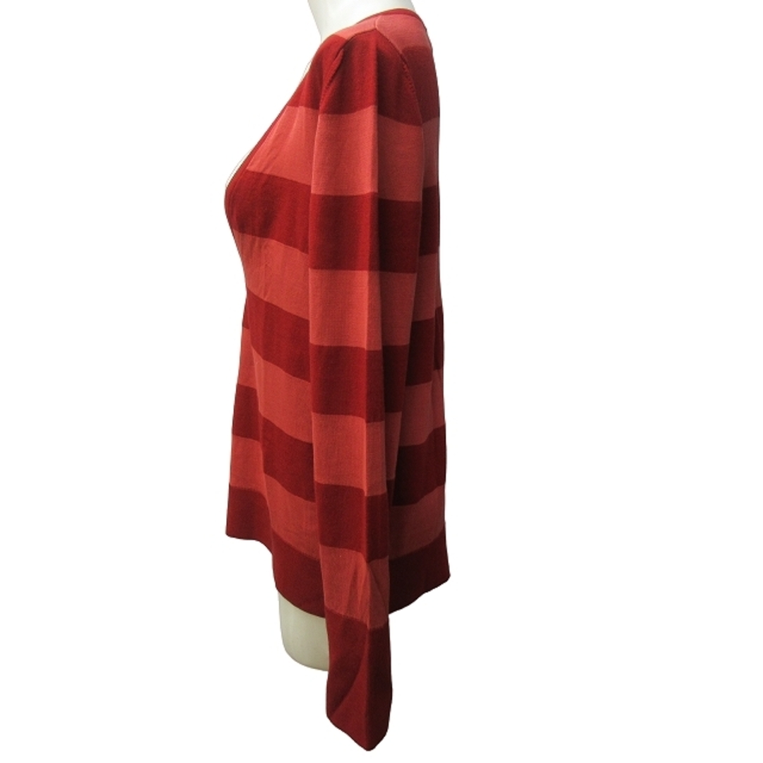 agnes b.(アニエスベー)のアニエスベー ウール混 シルク混 ボーダー ニット セーター 薄手 赤 １ レディースのトップス(ニット/セーター)の商品写真