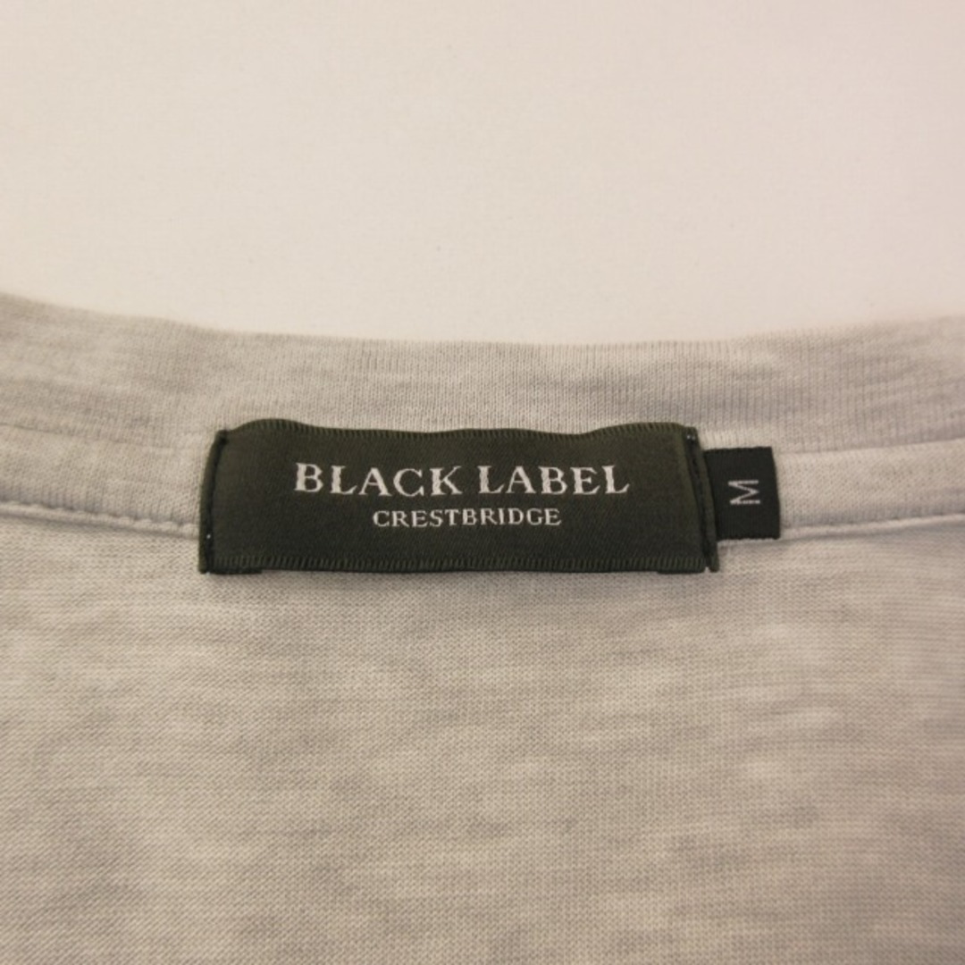 BLACK LABEL CRESTBRIDGE(ブラックレーベルクレストブリッジ)のブラックレーベルクレストブリッジ Tシャツ ロゴ 刺繍 切替 チェック M メンズのトップス(Tシャツ/カットソー(七分/長袖))の商品写真