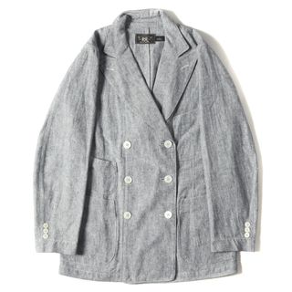 ダブルアールエル(RRL)の美品 RRL ダブルアールエル ジャケット サイズ:S オックスフォード ピークドラペル ダブルブレスト ジャケット アウター ブルゾン コート ネイビー 紺 ラルフローレン【メンズ】【中古】(テーラードジャケット)