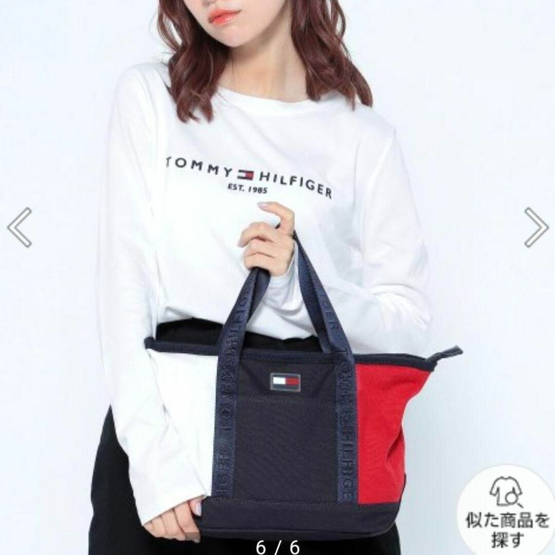 TOMMY HILFIGER トートバッグ 限定 スモールキャンバス ネイビー レディースのバッグ(トートバッグ)の商品写真