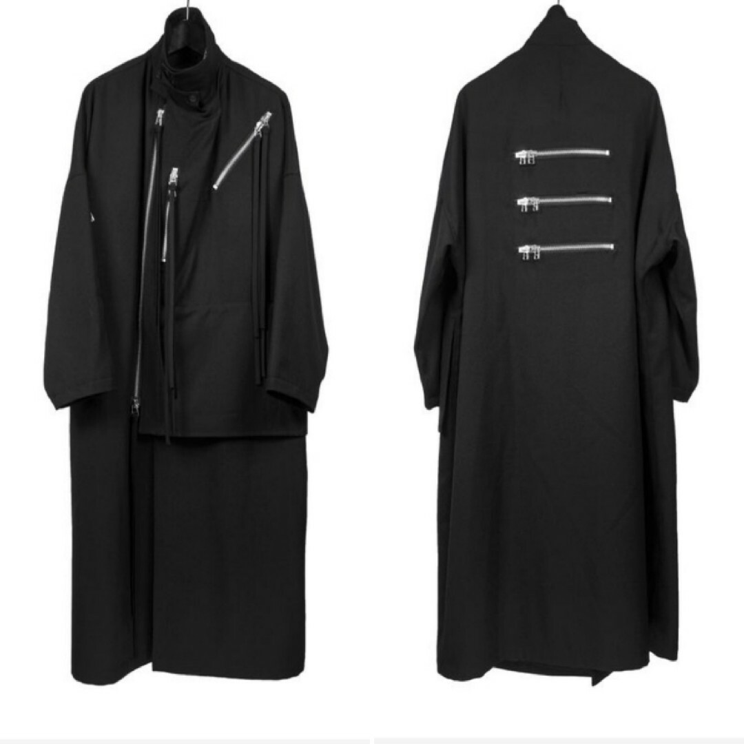 Yohji Yamamoto(ヨウジヤマモト)のyohji yamamoto 20aw ファスナーチェーンコート メンズのジャケット/アウター(チェスターコート)の商品写真