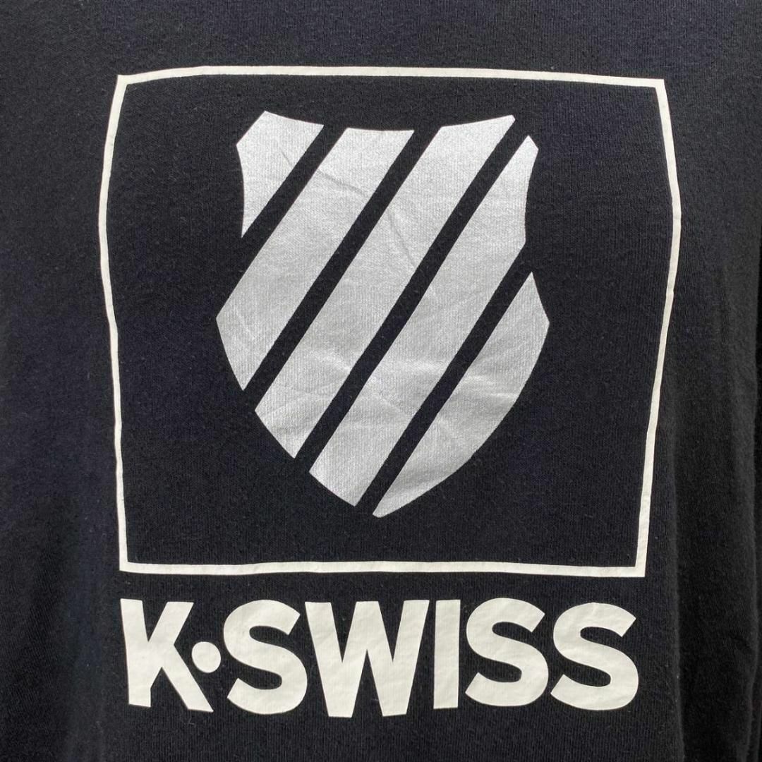 K-SWISS(ケースイス)の◎◎ K.SWISS　ケースイス　プルオーバーパーカー　ブラック　L相当 レディースのトップス(パーカー)の商品写真