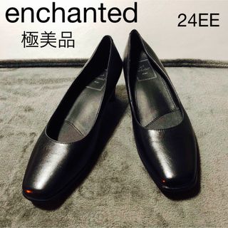 エンチャンテッド(enchanted)の極美品enchanted本革パンプス　ブラック　レザー(ハイヒール/パンプス)