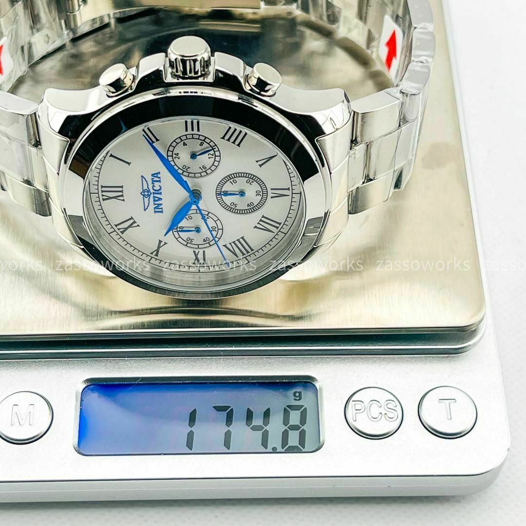 INVICTA(インビクタ)のAB22 インビクタ メンズブランド腕時計 シルバー クロノグラフ 超人気モデル メンズの時計(腕時計(アナログ))の商品写真