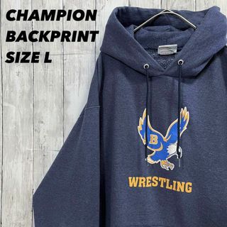 チャンピオン(Champion)のUS古着チャンピオン　オーバーサイズカレッジバックプリントスエットパーカー　L(パーカー)