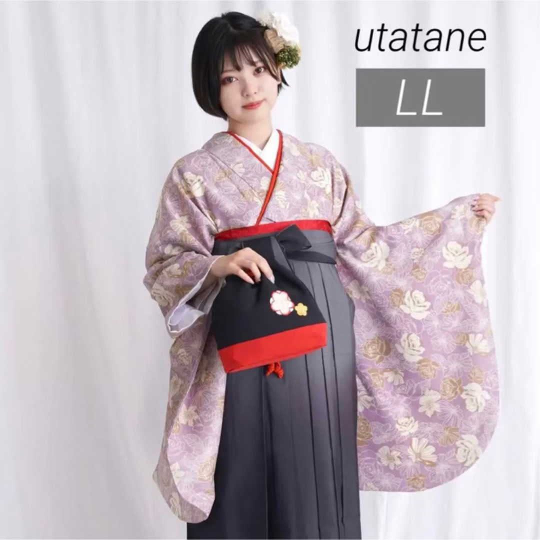 新品【utatane】着物＆袴セット 卒業式 二尺袖着物 袴 卒業式 LL