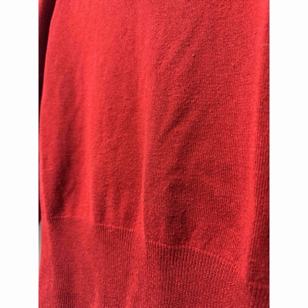 赤色ニット　パフスリーブ風　　セーター レディースのトップス(ニット/セーター)の商品写真