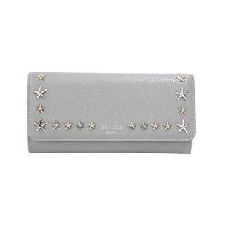 ジミーチュウ(JIMMY CHOO)の　ジミーチュウ JIMMY CHOO ニノ フラップ長財布 J000135833001 グレー グレインカーフ レディース 長財布(財布)