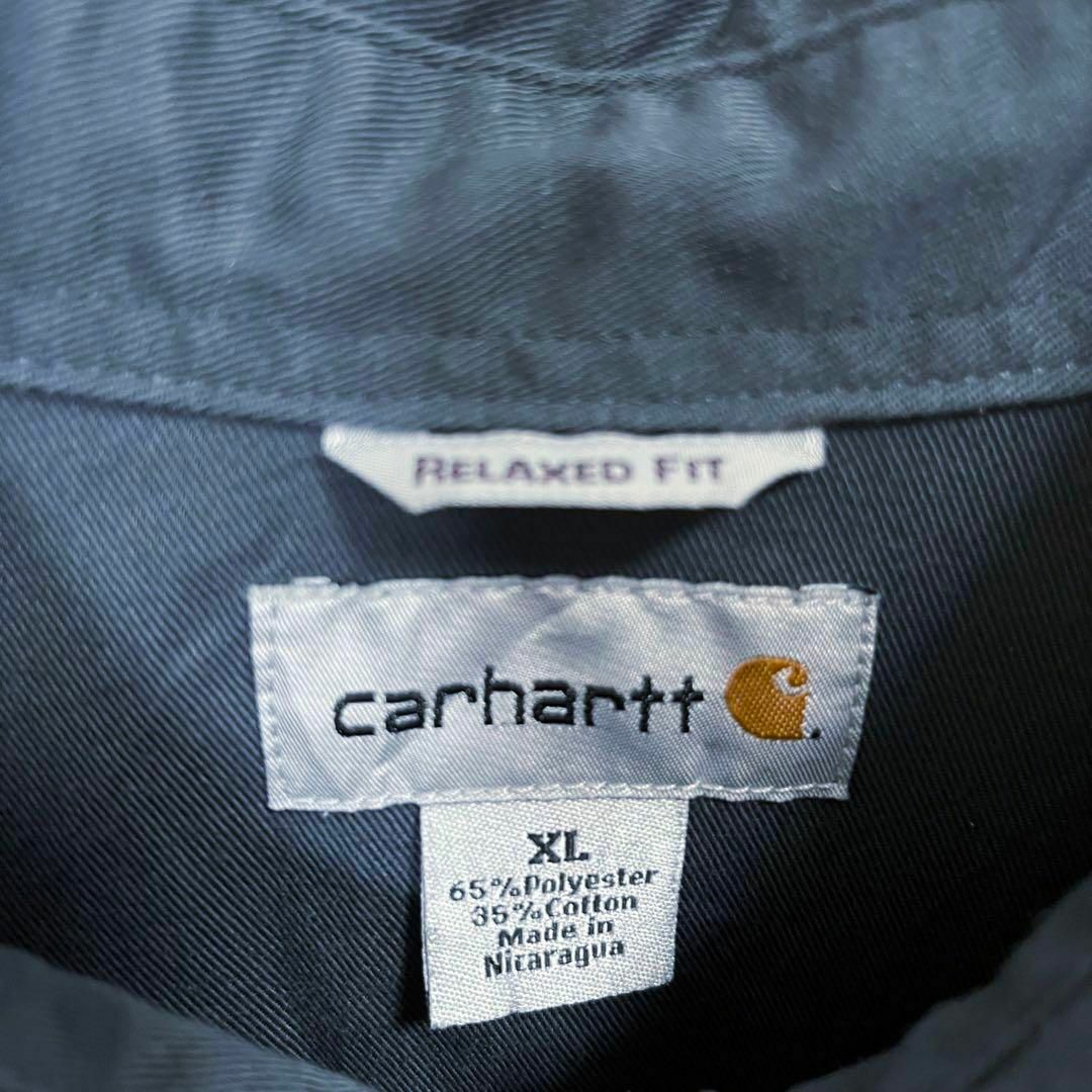 carhartt(カーハート)のアメリカ古着　CARHARTTカーハート　刺繍ロゴワークシャツ　サイズXLグレー メンズのトップス(シャツ)の商品写真