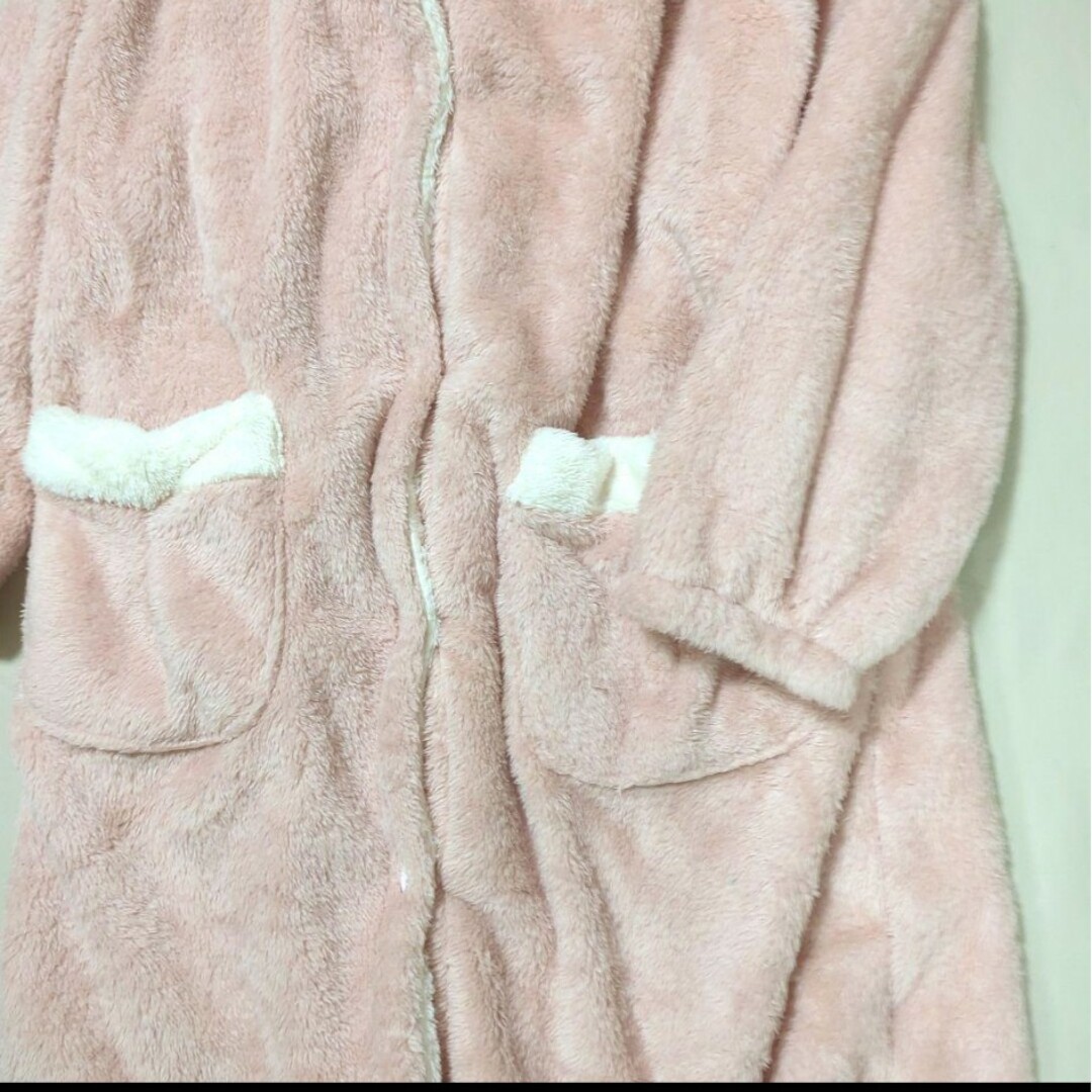 耳付き　もこもこ　ルームウェア　カーディガン　ピンク レディースのルームウェア/パジャマ(ルームウェア)の商品写真