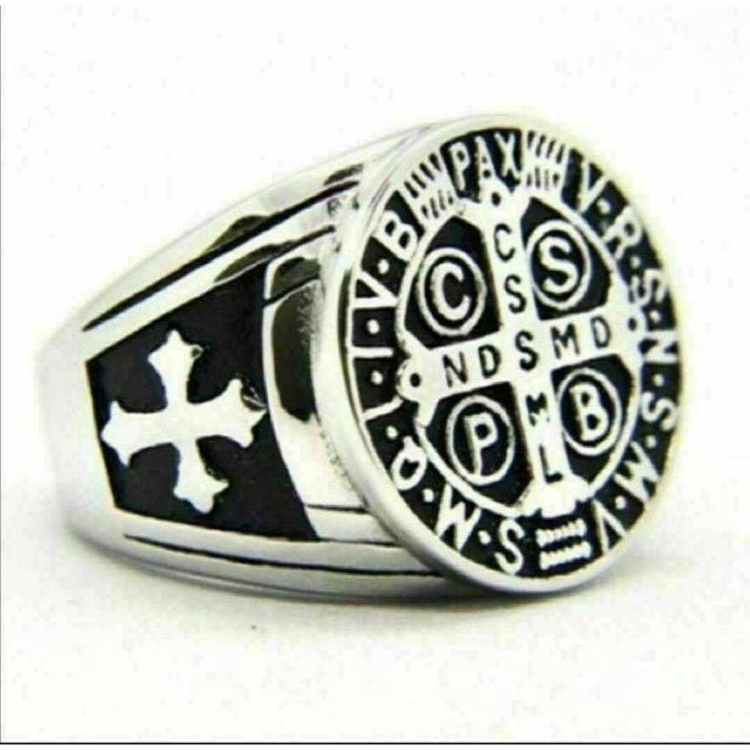 【R088】リング メンズ 　指輪　シルバー　クロス　十字　20号 メンズのアクセサリー(リング(指輪))の商品写真