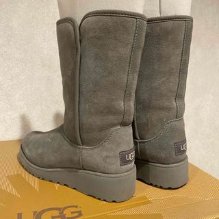 アグ(UGG)の厚底ムートンブーツ♡UGG AMIE グレー 撥水(ブーツ)