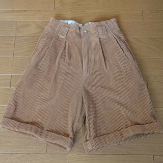 コーデュロイ　ハーフパンツ ショートパンツ　ベージュ(ハーフパンツ)