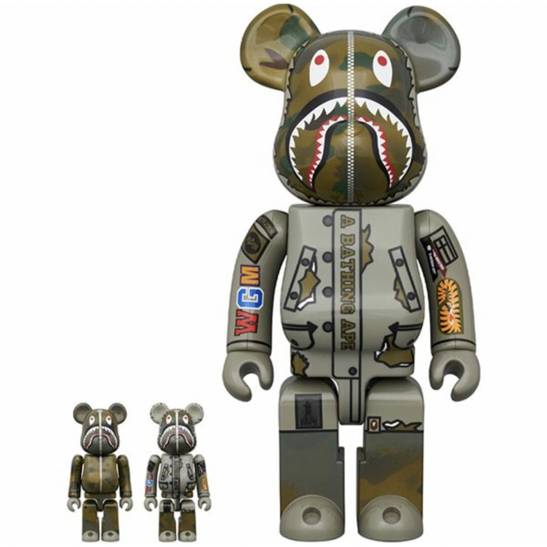 フィギュアBE@RBRICK BAPE ALPHA CAMO SHARK 100 400％