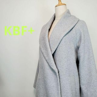 ケービーエフプラス(KBF+)のケービーエフプラスKBF+(one)グレー色ショールカラーロングコート(ロングコート)