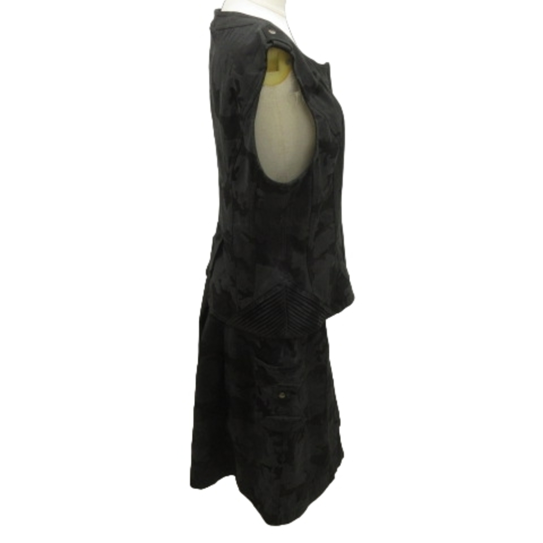 HIROKO BIS(ヒロコビス)のヒロコビス セットアップ ベスト スカート 迷彩柄 11 黒 ブラック■GY09 レディースのフォーマル/ドレス(スーツ)の商品写真