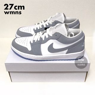 ナイキ(NIKE)の27cm《新品》NIKE WMNS AIR JORDAN 1 LOW グレー(スニーカー)