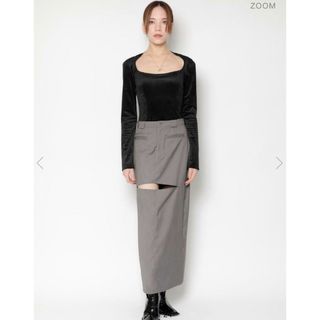 バブルス(Bubbles)のmelt the lady curve open skirt gray(ロングスカート)