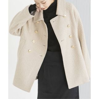 スピックアンドスパン(Spick & Span)の美品　U by SPICK&SPAN ジャージーコート　ショートコート　Pコート(その他)