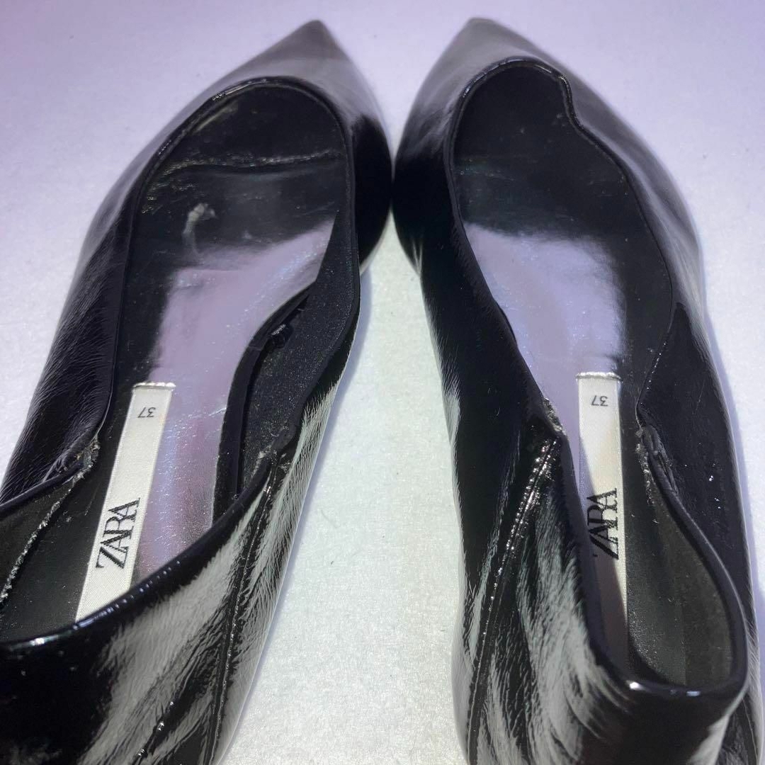 ZARA(ザラ)のZARA  フラットシューズ　サイズ37(23.5㎝)ポインテッドトゥ　ブラック レディースの靴/シューズ(ハイヒール/パンプス)の商品写真