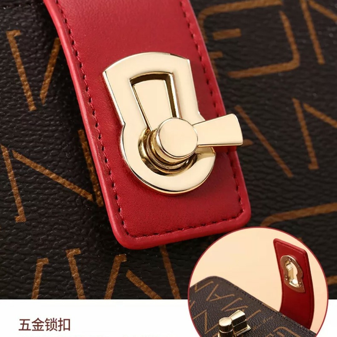 【新品】レディース　財布 　２つ折り　Coffee  Big  Red レディースのファッション小物(財布)の商品写真