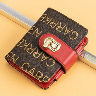 【新品】レディース　財布 　２つ折り　Coffee  Big  Red(財布)