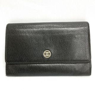 シャネル(CHANEL)の★CHANEL シャネル 二つ折り財布 ココマークボタン  ブラック(財布)